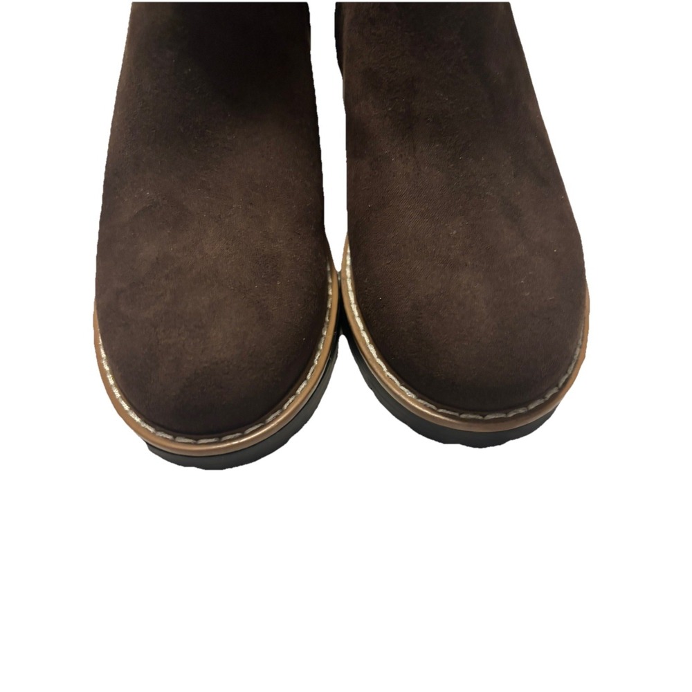 NEW Kensie Kayla Women's Chelsea Faux Brown Suede Boots Size 8 - Picture 6 of 8